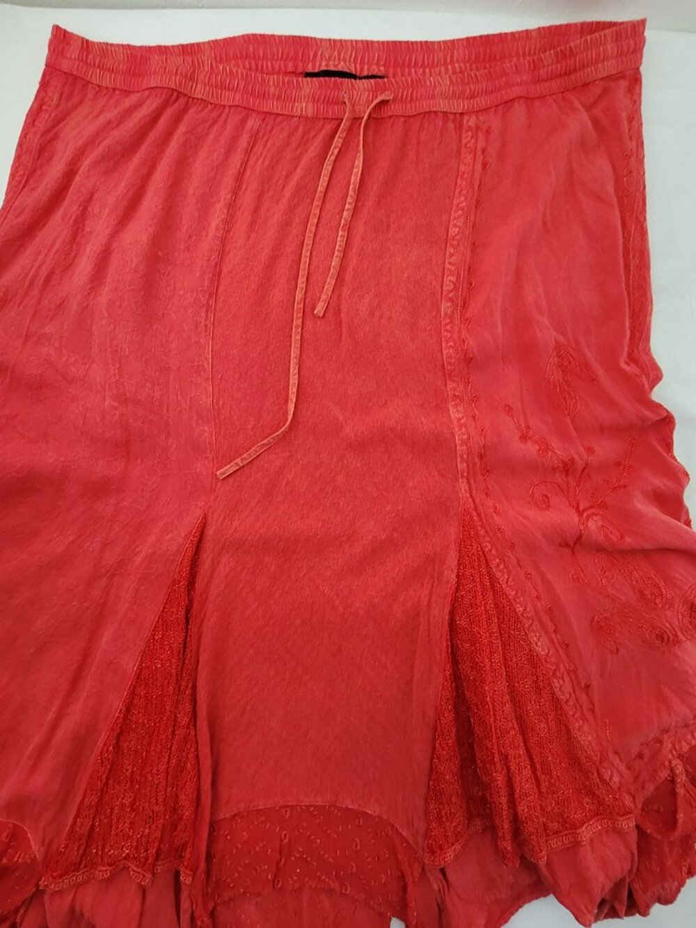 Catherines Outfit 3X Red Beaded Embroidered Maxi Skirt & Blouse Top Shirt Set - Picture 10 of 16